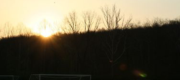 sunrise over soccer fields